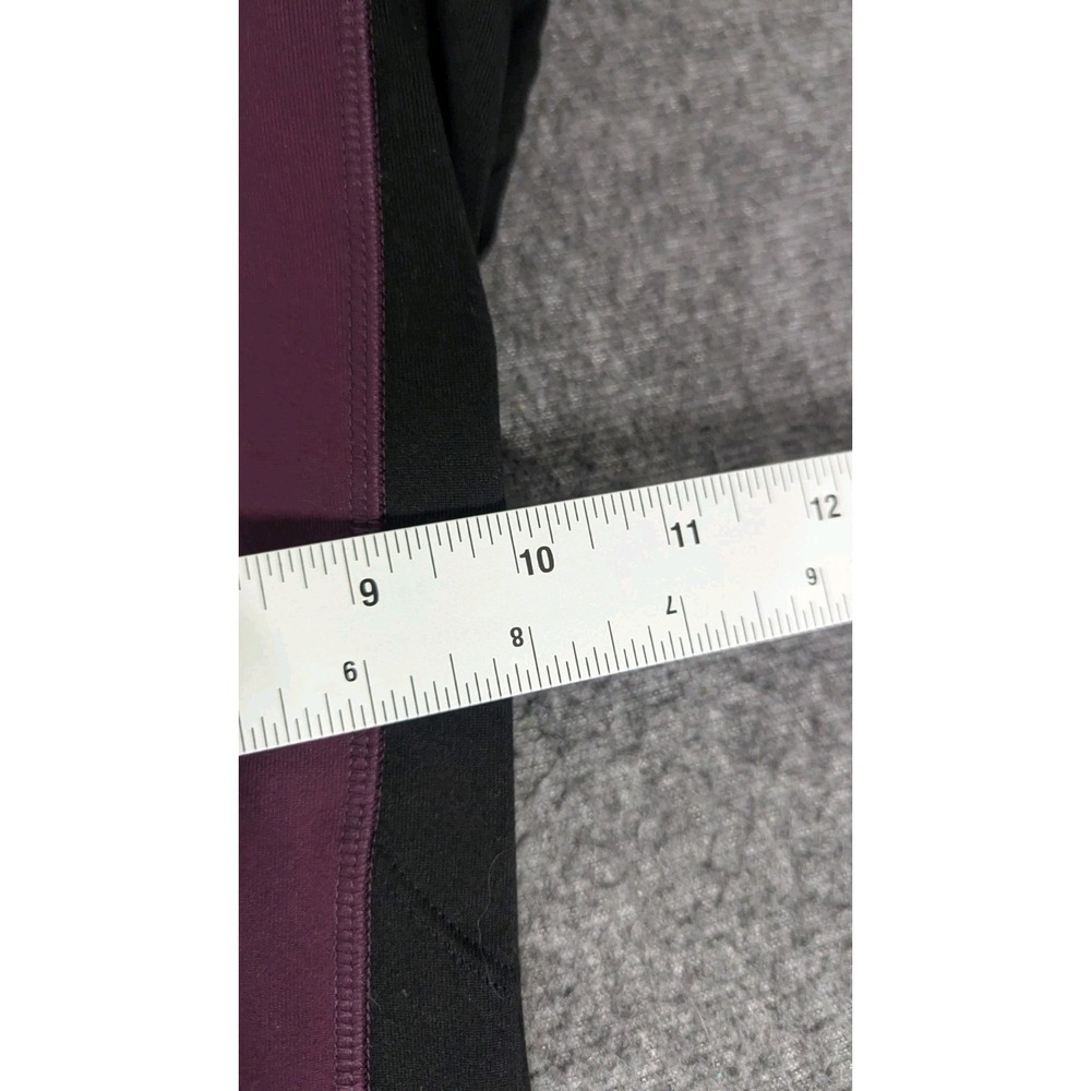 Victoria Secret Pink Leggings Women Medium Maroon High Rise Spellout Lace Cutout - Picture 11 of 15